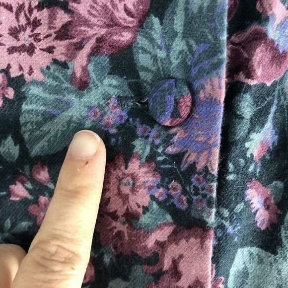 Laura Ashley Size USA 12 Floral Basque Waist Button Tea‎ Dress Made In Ireland - Picture 8 of 16